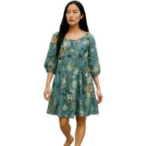 H&M oversized floral lightweight tunic/mini dress size M